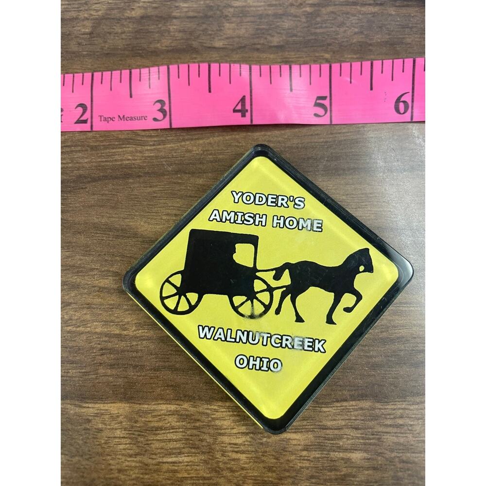 Yoder’s Amish Home Magnet Walnut Creek Ohio Souvenir Horse and Buggy Fridge Mag